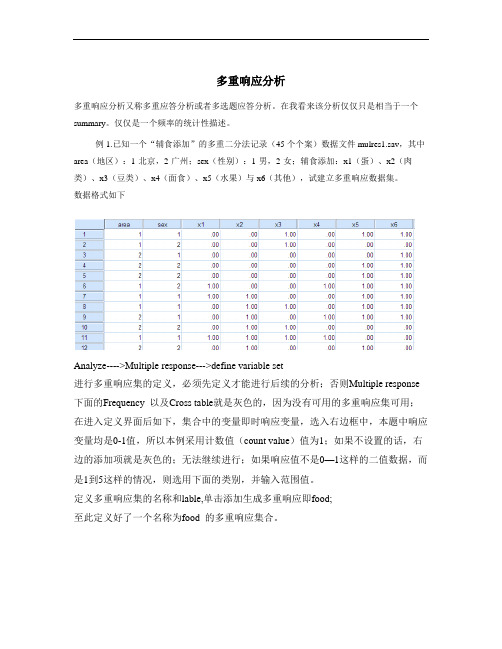 多重响应分析SPSS例析