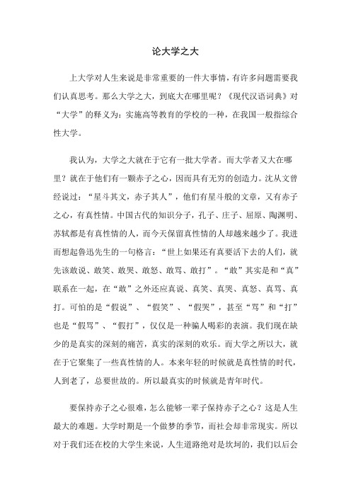 论大学之大