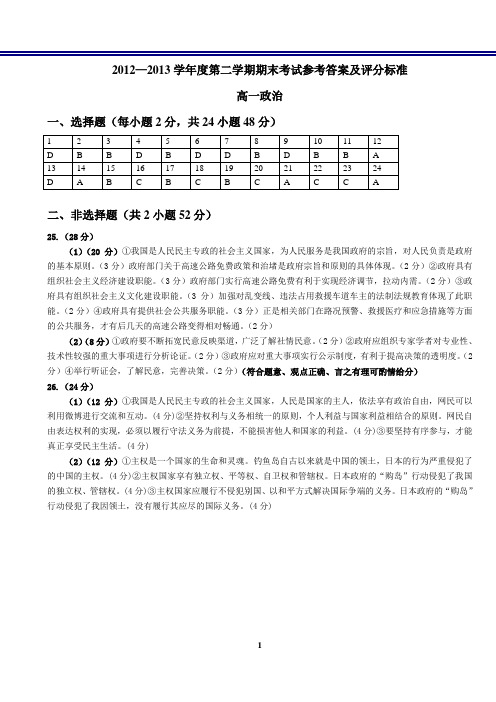 高一政治