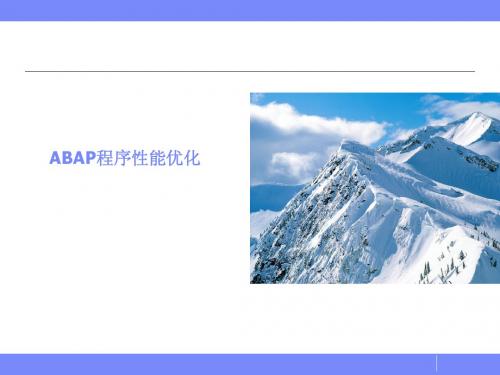 SAP_ABAP性能优化