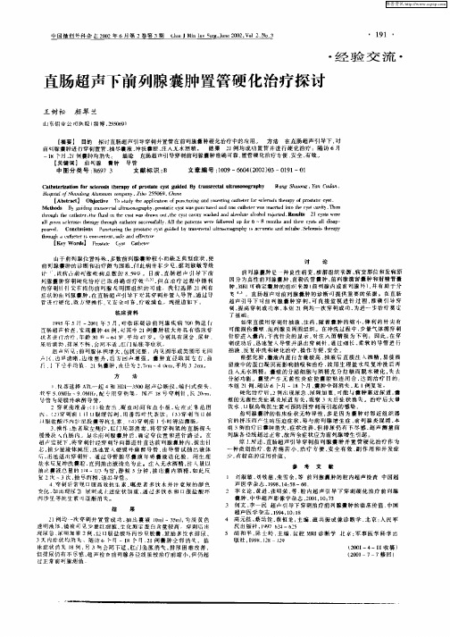 直肠超声下前列腺囊肿置管硬化治疗探讨