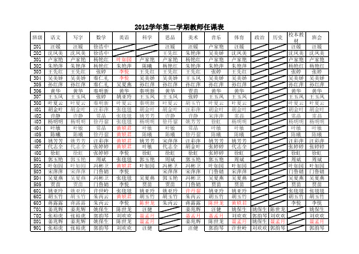 2012春课程安排表