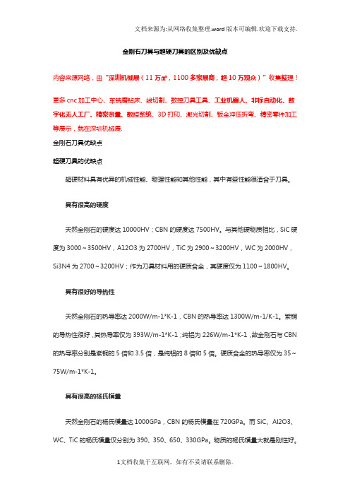 金刚石刀具及超硬刀具的区别及优缺点【全面解析】