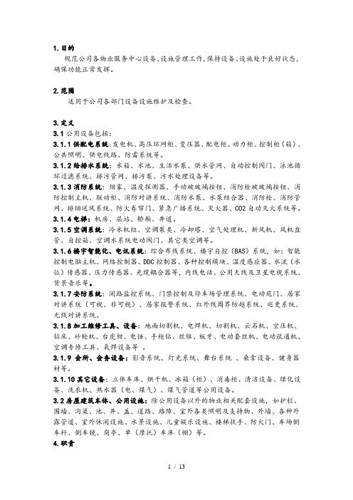 公用设备设施管理程序