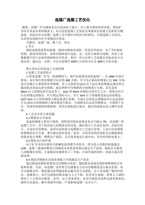 选煤厂选煤工艺优化