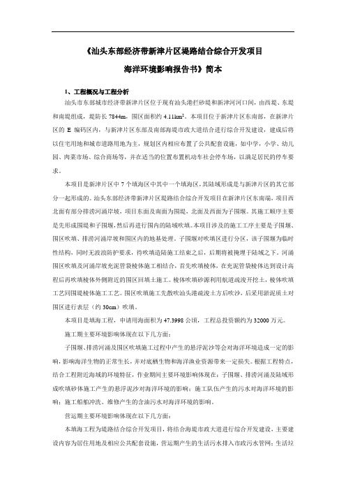 汕头东部经济带新津片区堤路结合综合开发项目