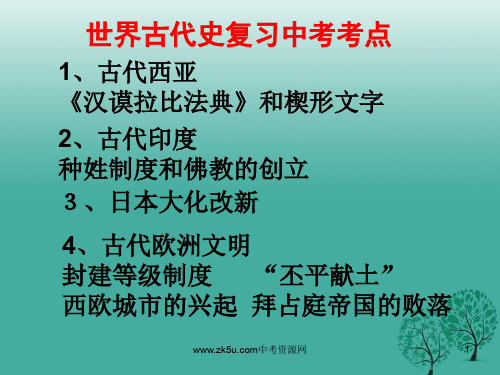 中考历史复习时世界古代史PPT课件