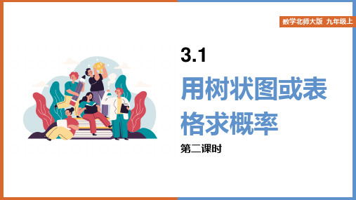 初中数学北师大版九年级上册《3.1 用树状图或表格求概率(2)》课件