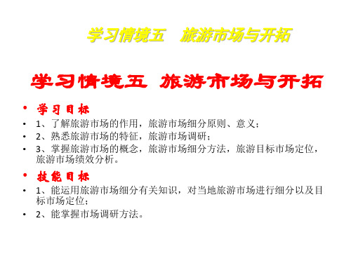 旅游经济学5旅游市场与开拓