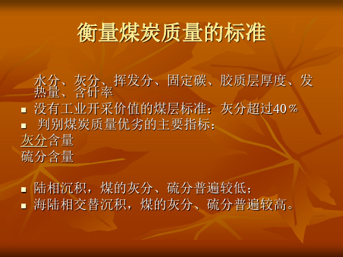 衡量煤炭质量的标准