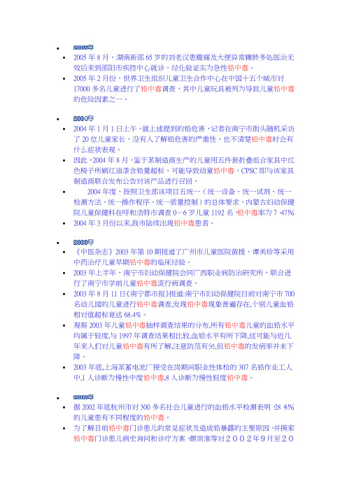 铅中毒历史历史事件