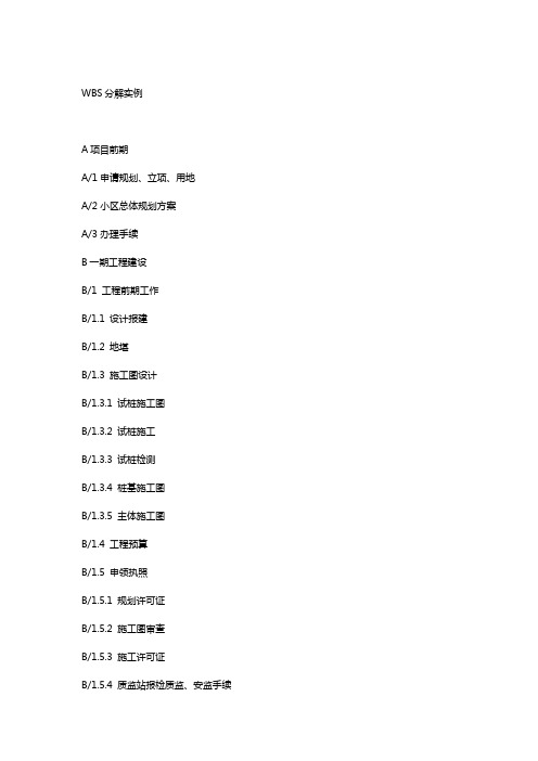 WBS分解实例