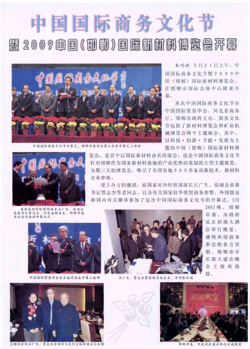 中国国际商务文化节 暨2009中国(邯郸)国际新材料博览会开幕