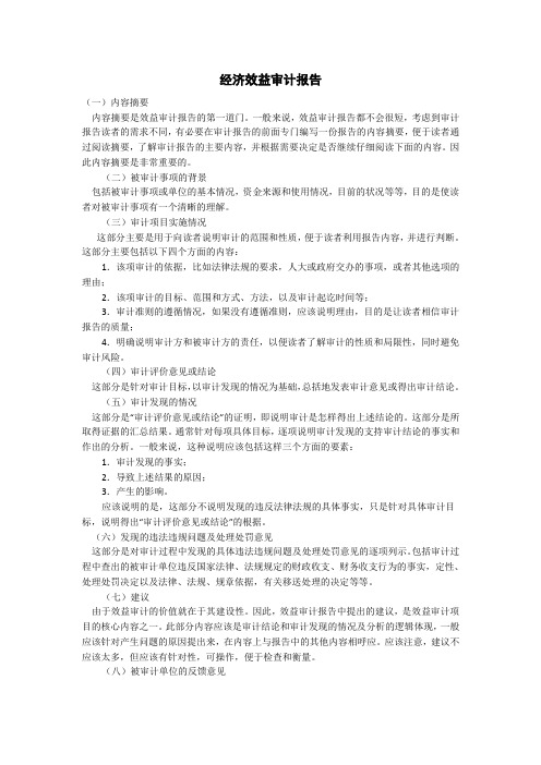经济效益审计报告