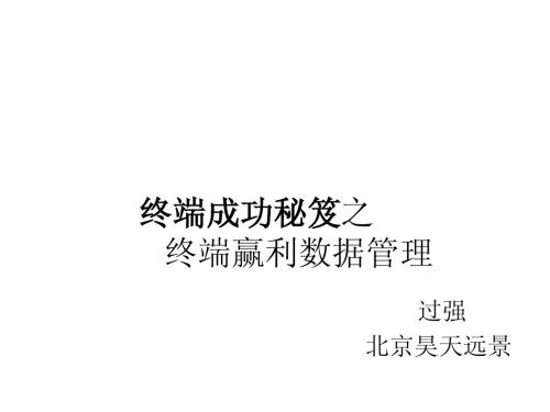 终端成功秘笈之终端盈利数据管理