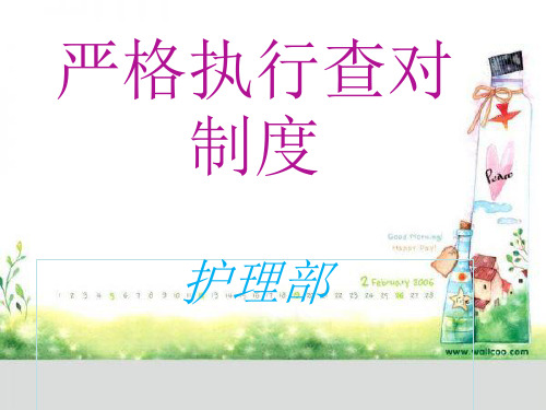 严格执行查对制度 PPT课件