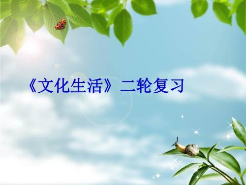 2018年高考政治复习必修3《文化生活》二轮复习课件