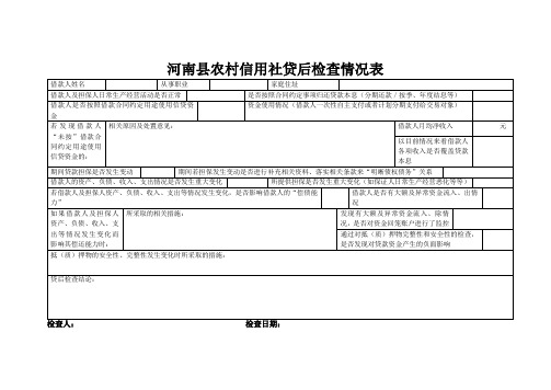 贷后检查情况表(1)