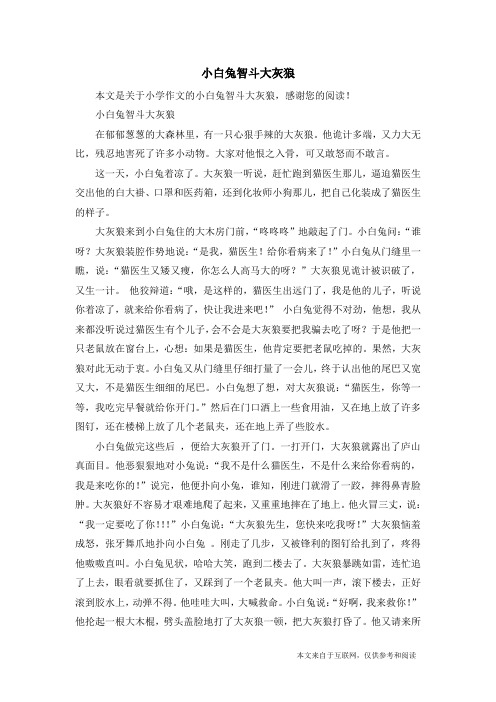 小白兔智斗大灰狼_小学作文_2