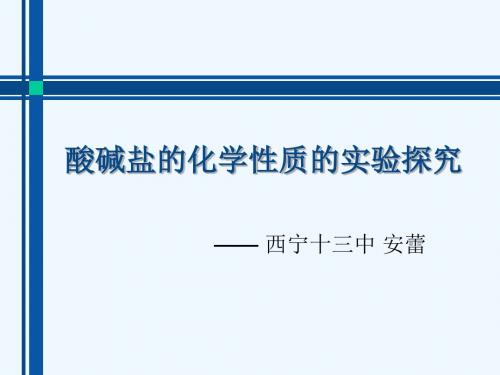 化学人教版九年级下册酸碱盐化学性质的实验探究