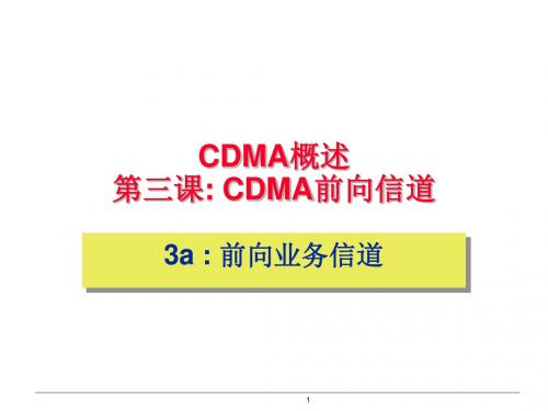 CDMA概述-CDMA前向信道