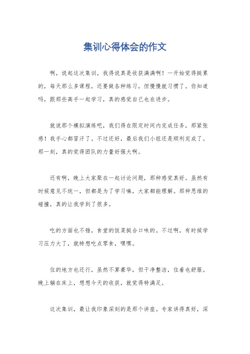 集训心得体会的作文