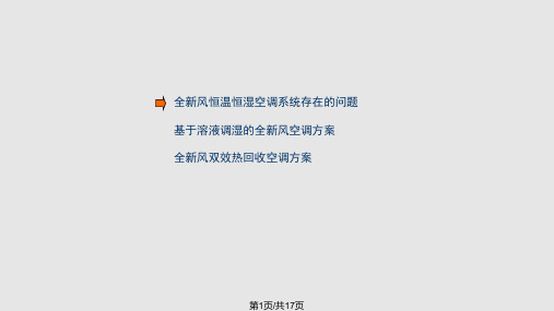 全新风恒温恒湿空调系统节能方案设计PPT课件