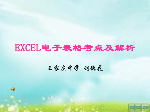 EXCEL电子表格考点及解析