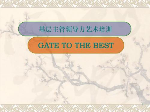 精品商务资料之(最新)基层主管领导力艺术讲义课件
