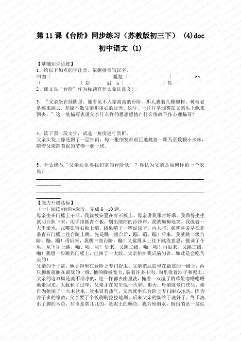 第11课《台阶》同步练习(苏教版初三下) (4)doc初中语文 (1)