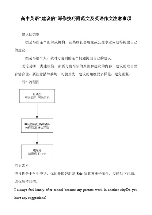 高中英语“建议信”写作技巧附范文及英语作文注意事项