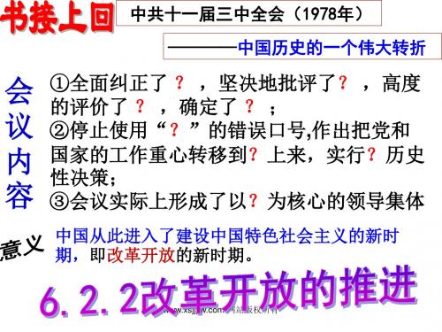 历史与社会-人教版九年级第六单元第二课第二框改革开放的推进(