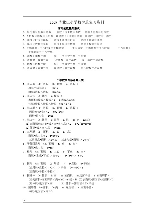 小学升初中数学重点知识点归纳