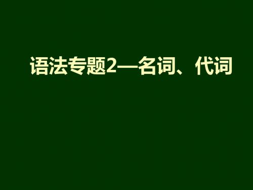 语法专题2-名词代词