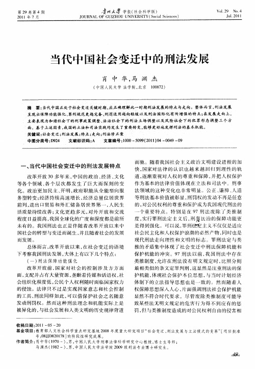 当代中国社会变迁中的刑法发展
