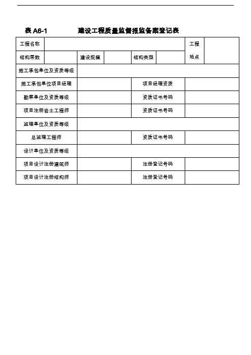 河北建筑工程竣工验收资料表格