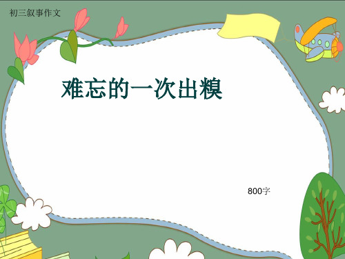 初三叙事作文《难忘的一次出糗》800字(共12页PPT)