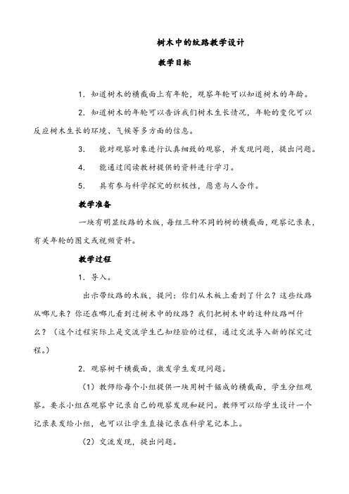 树木中的纹路教学设计