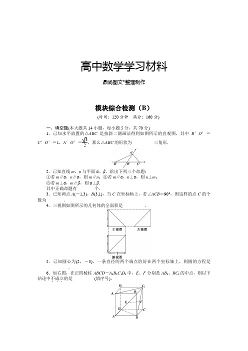 苏教版高中数学必修二模块综合检测(B).docx