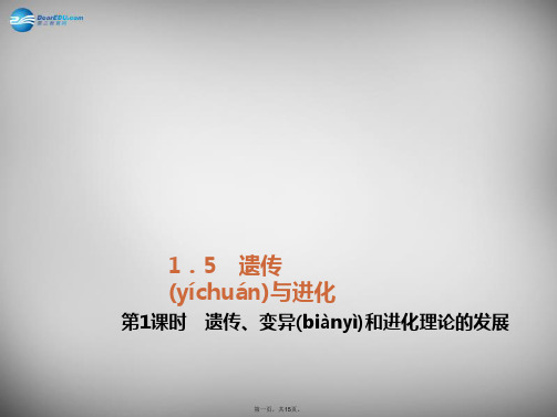 九年级科学下册 1.5.1 遗传、变异和进化理论的发展习题课件 浙教版