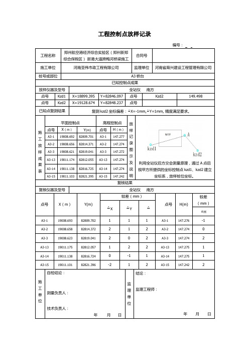 放样表格