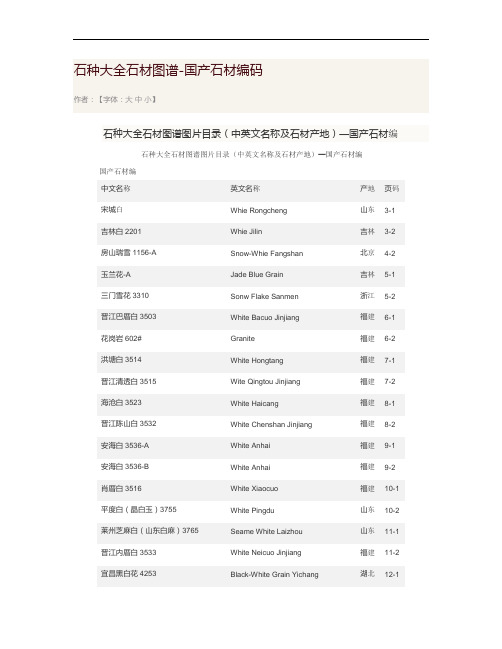 花岗石种图谱讲解