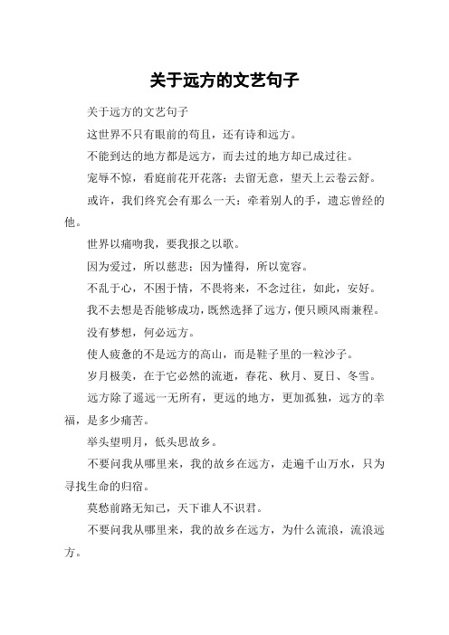 关于远方的文艺句子