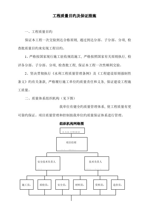 工程质量目标及保证措施