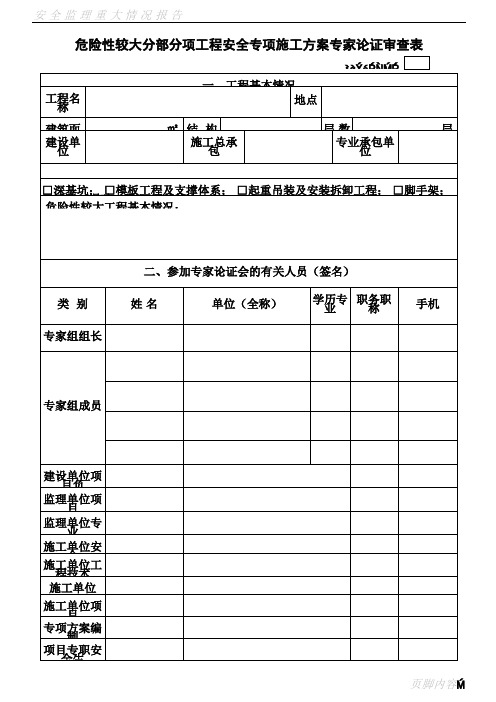 GDAQ4314-危险性较大分部分项工程安全专项施工方案专家论证审查表