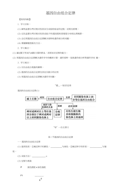 《基因自由组合定律学案(1)》学案1.docx