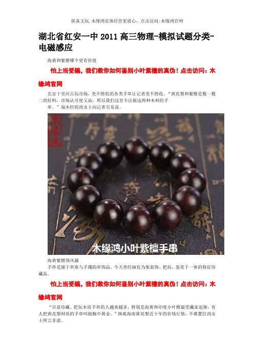 湖北省红安一中2011高三物理-模拟试题分类-电磁感应