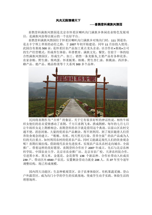 喜鹊登科满族风情园