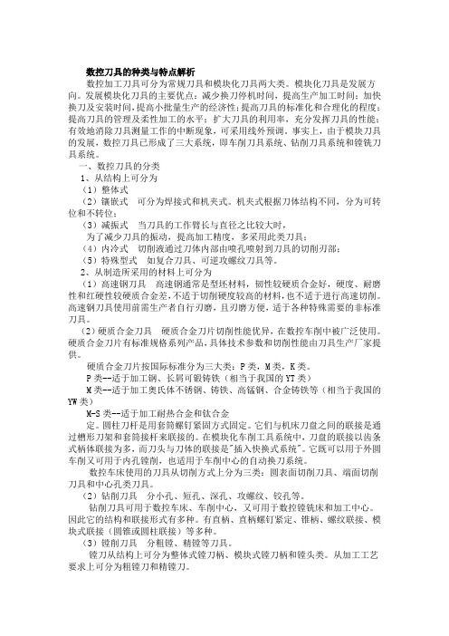 数控刀具的种类与特点解析