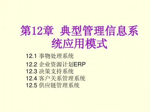 第12章 典型管理信息系统应用模式